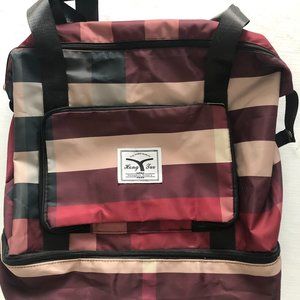Hongtuo Supply Tote Bag Black, Wine, Tan Large Zippered Handbag